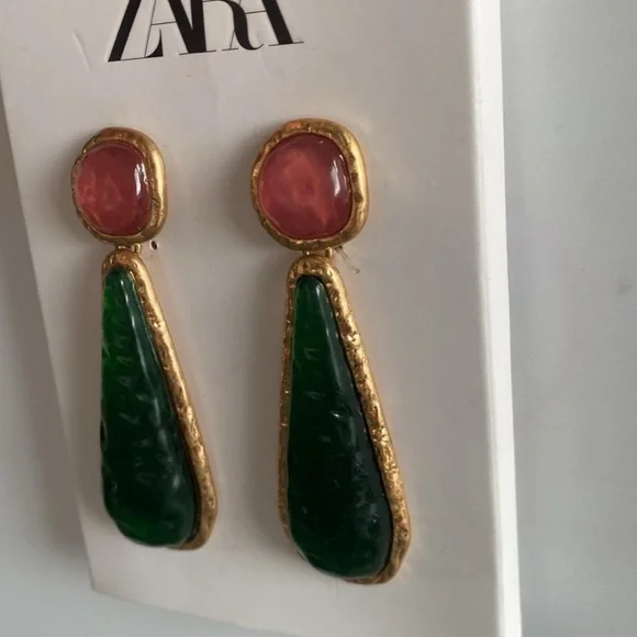 NWT Zara Resin Drop Earrings - Picture 5 of 10